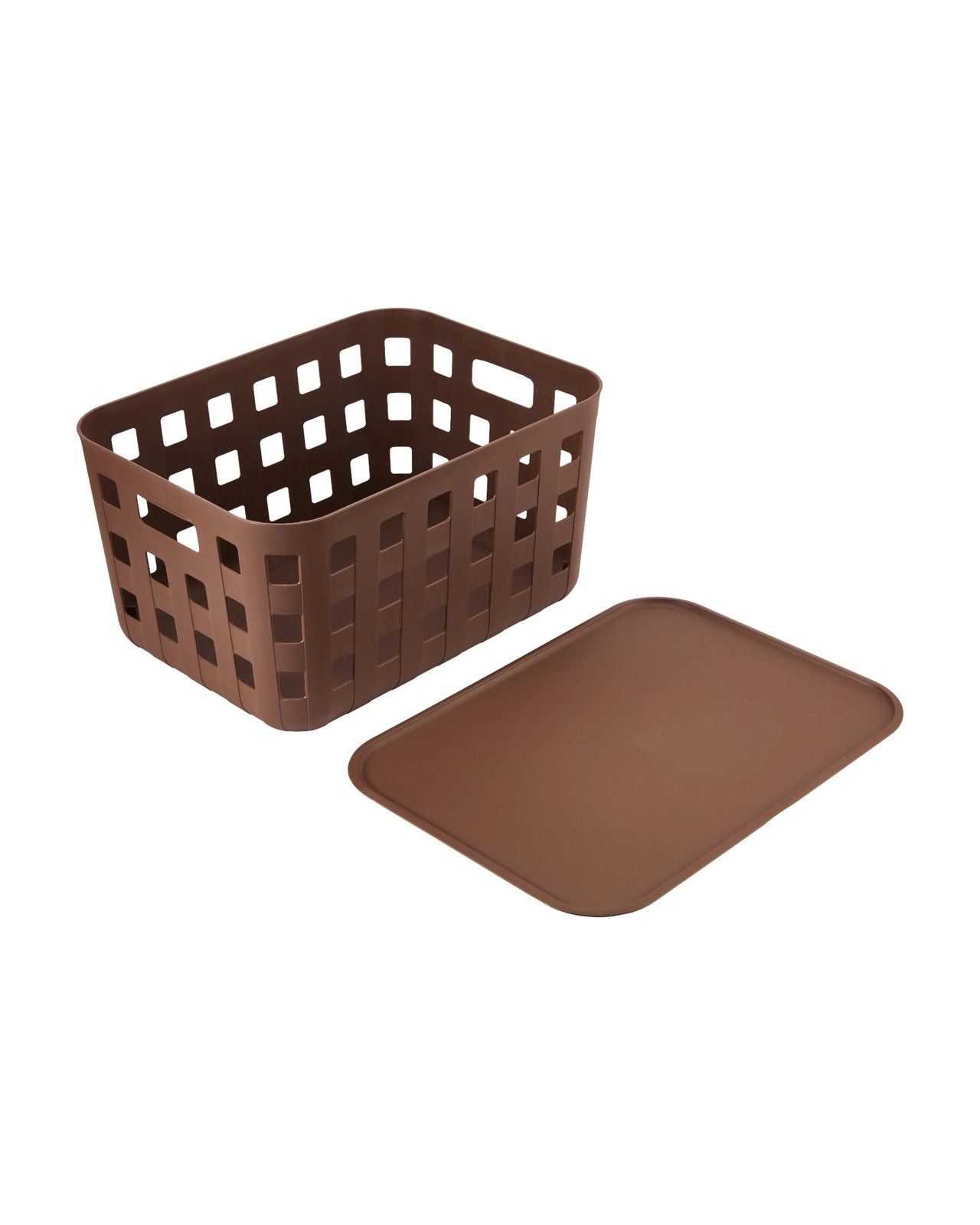 28L Rectangle Trellis Basket with Lid, Chocolate - Anko 6 of 6