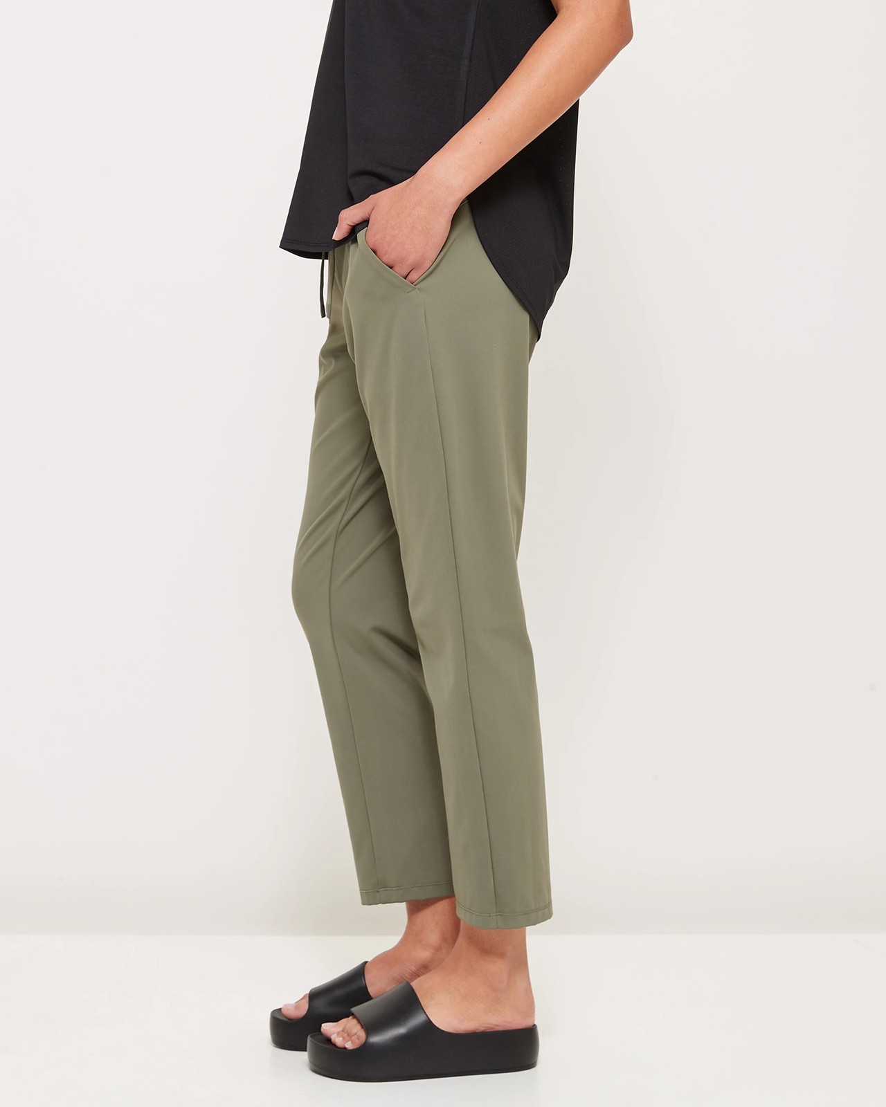 Active 7/8 Length Relaxed Travel Pants - Olive Green | Target Australia