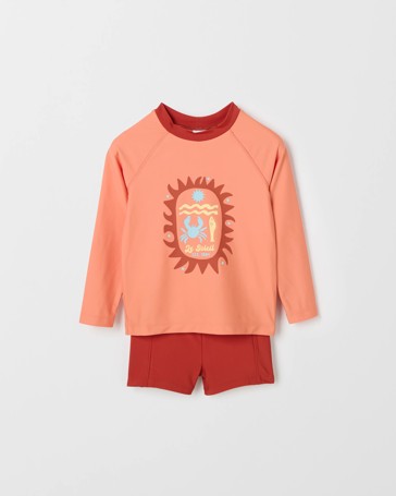 Long Sleeve Rash Vest and Trunks Swim Set