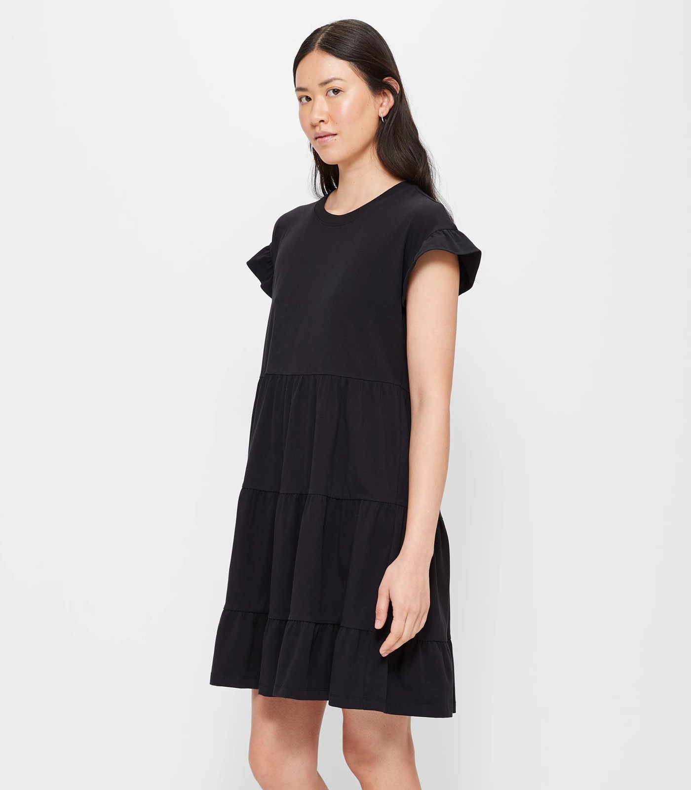 Extended Shoulder Tiered Mini Dress | Target Australia