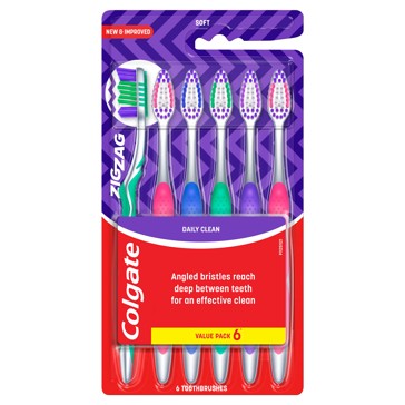 Colgate Soft ZigZag Toothbrushes - 6 Pack