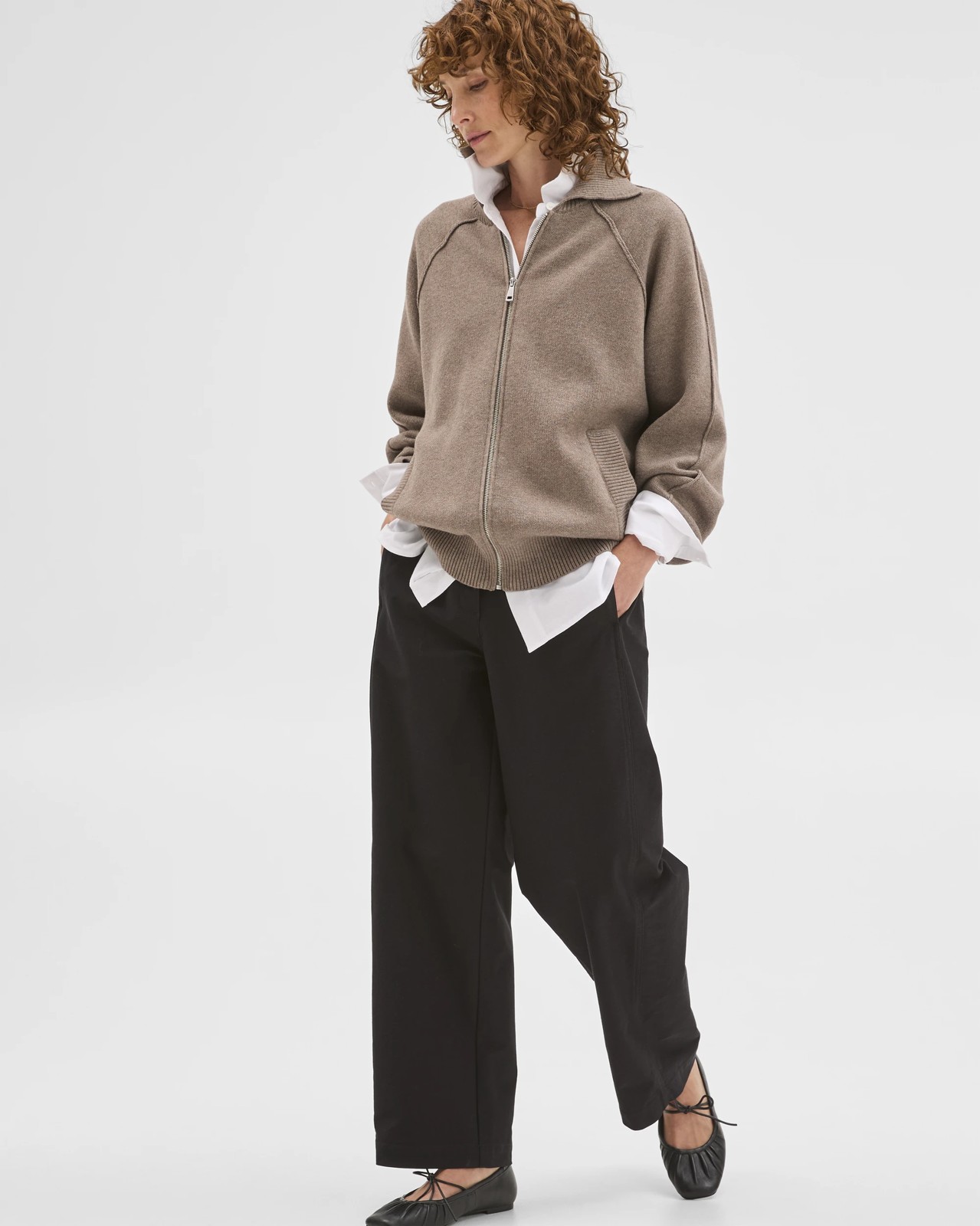 Zip Through Knit Bomber Cardigan 3 of 5