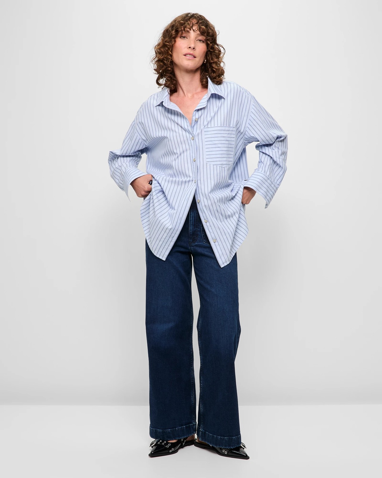 Petites Australian Cotton Long Sleeve Poplin Shirt 2 of 5