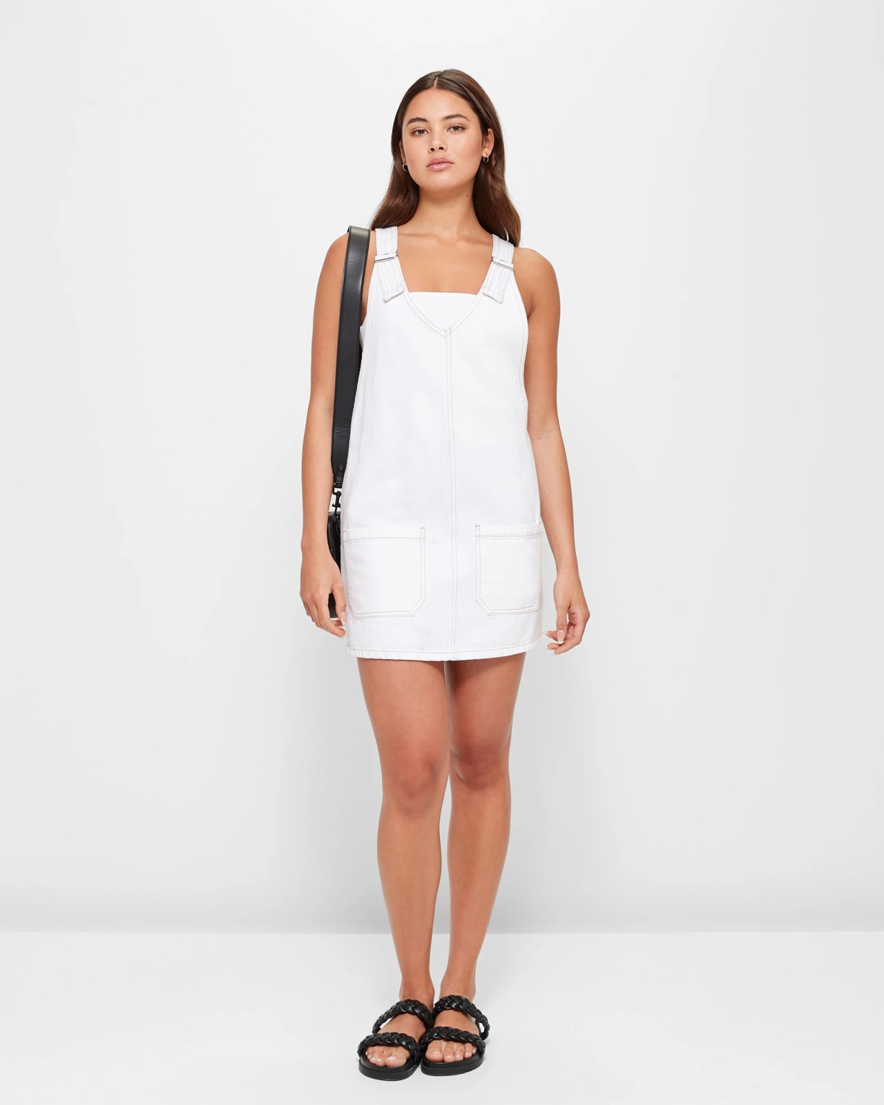 Urban Outfitters + Natasha Denim Open-Back Pinafore Dress