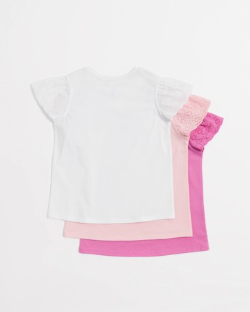 Broderie Frill T-shirt 3 Pack