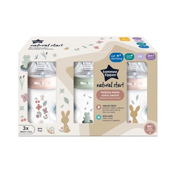 3 Pack Tommee Tippee Natural Start Decorated Baby Bottles