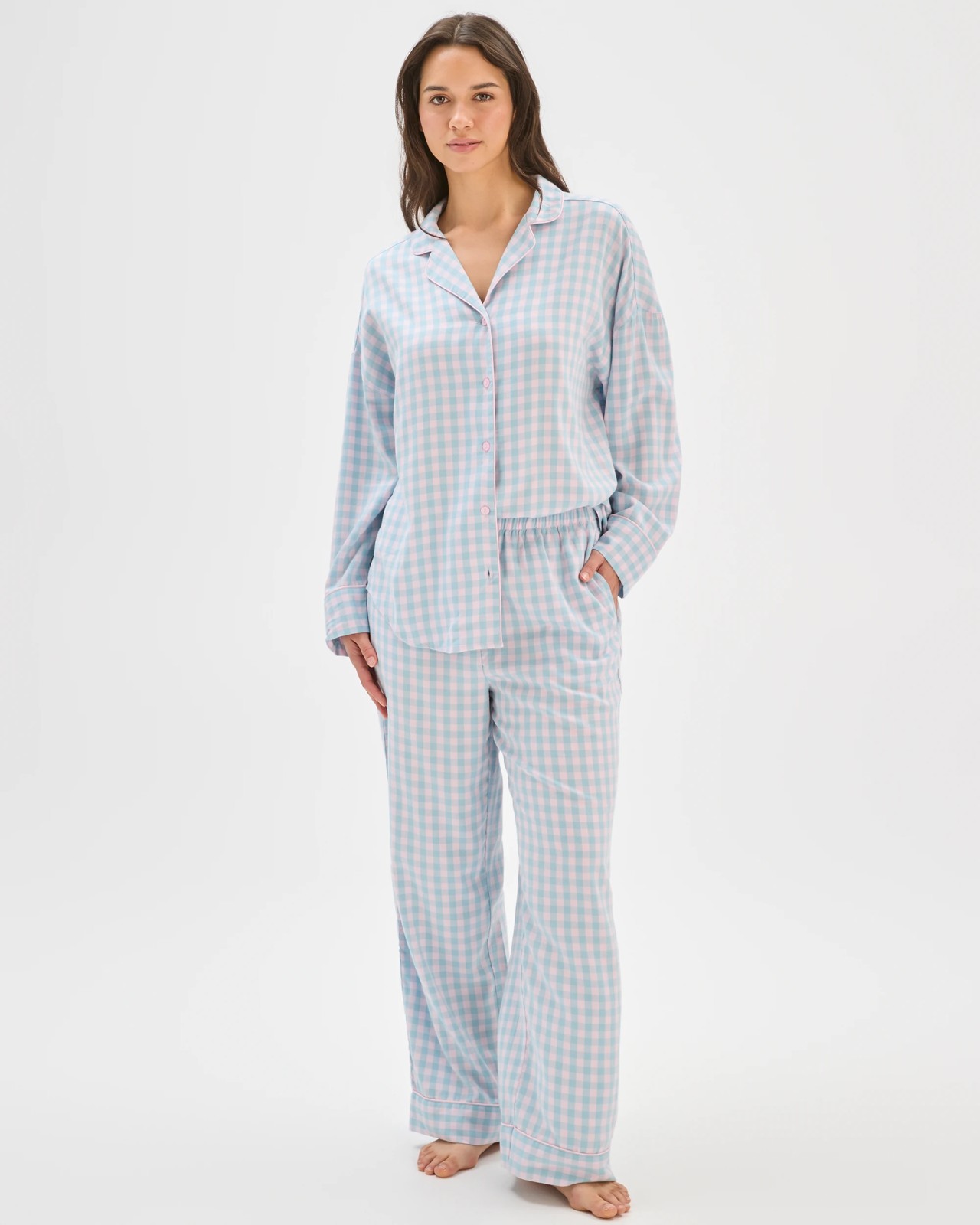 Full Length Pyjama Pants - Blue Gingham 2 of 5