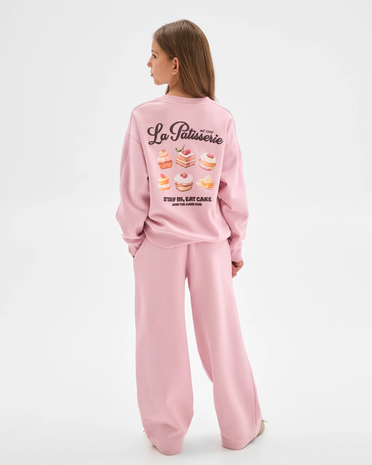 Australian Cotton Blend Long Sleeve Fleece Sweat Top - Bleached Mauve 4 of 6