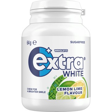 Wrigley's Extra White Lemon Lime Flavour Chewing Gum 64g