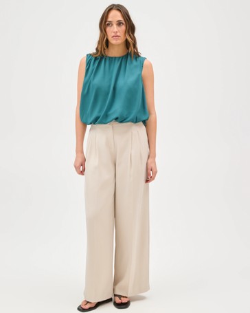 Preview Sleeveless Bubble Hem Blouse