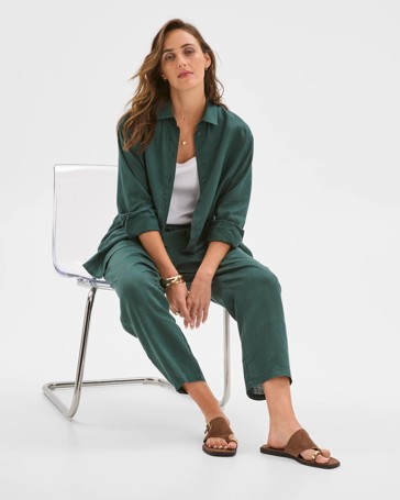 European Linen Tapered Pants