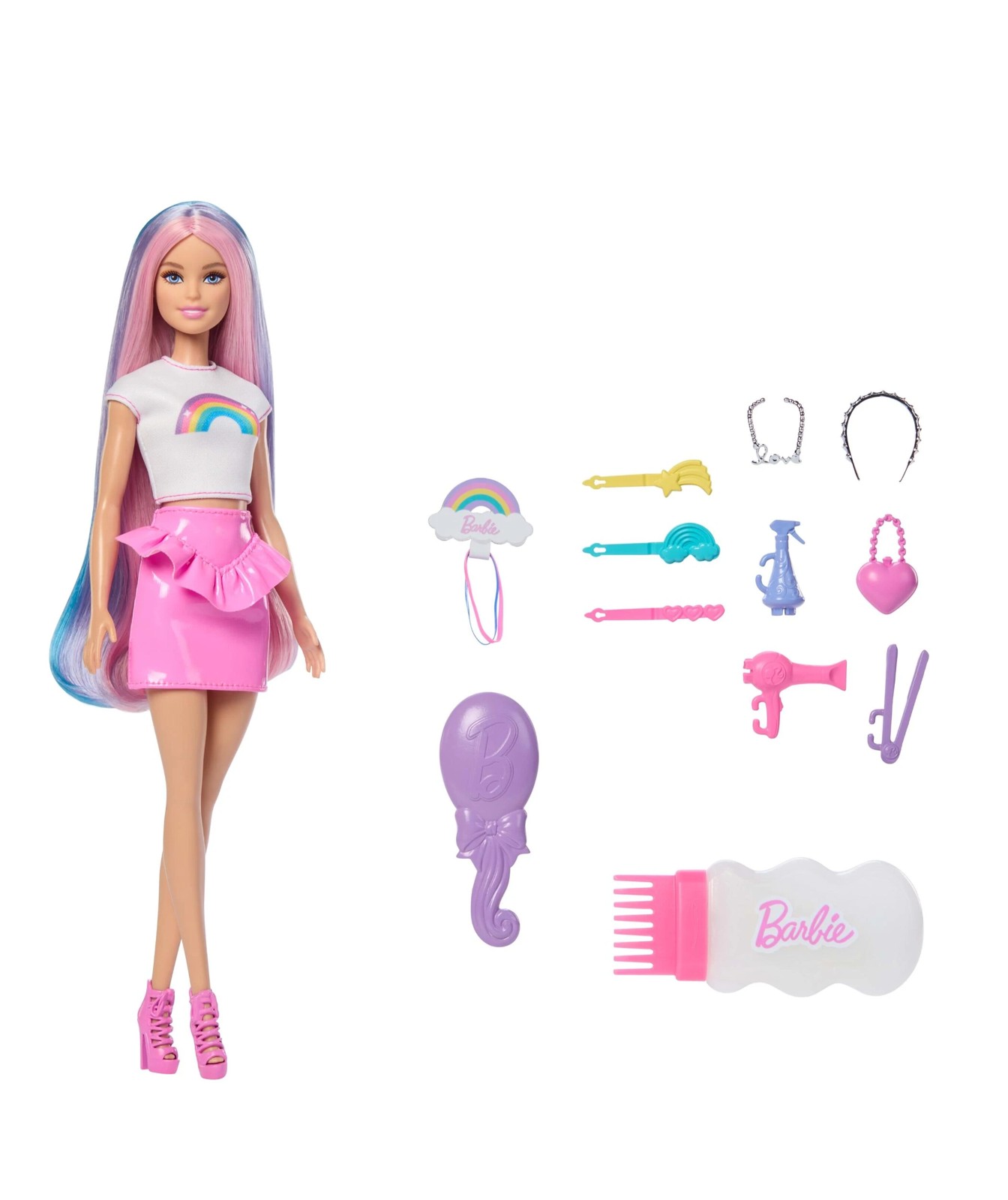 Barbie Rainbow Sparkle Hair Doll with Extra-Long Hair and Accessories 2 of 6