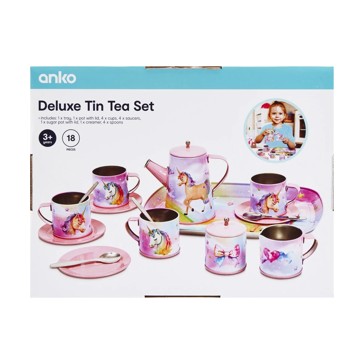 18 Piece Deluxe Tin Tea Playset - Anko