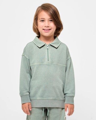 Australian Cotton Qtr Zip Neck Jumper