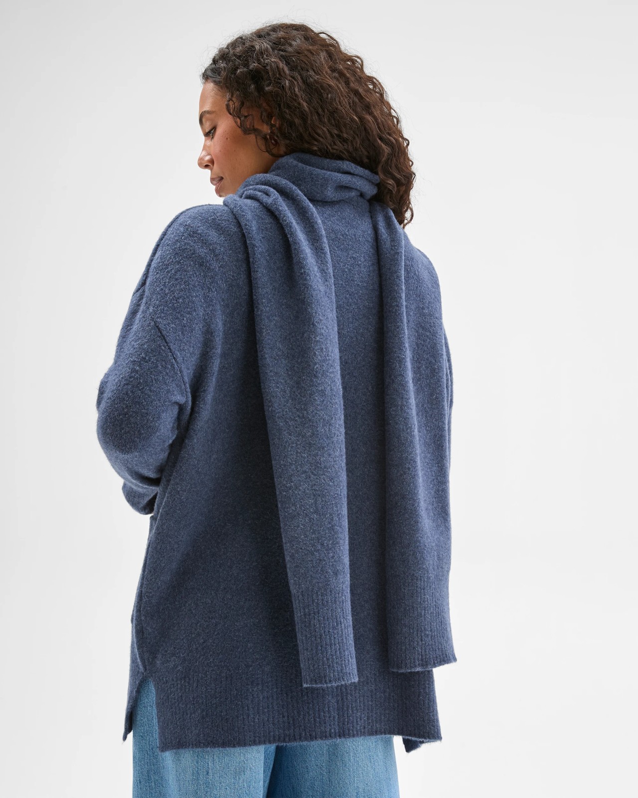 Supersoft Edge To Edge Cardigan - Navy Marle 6 of 6