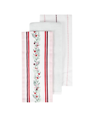 Anko 4 Pack Holly Stripe Tea Towels