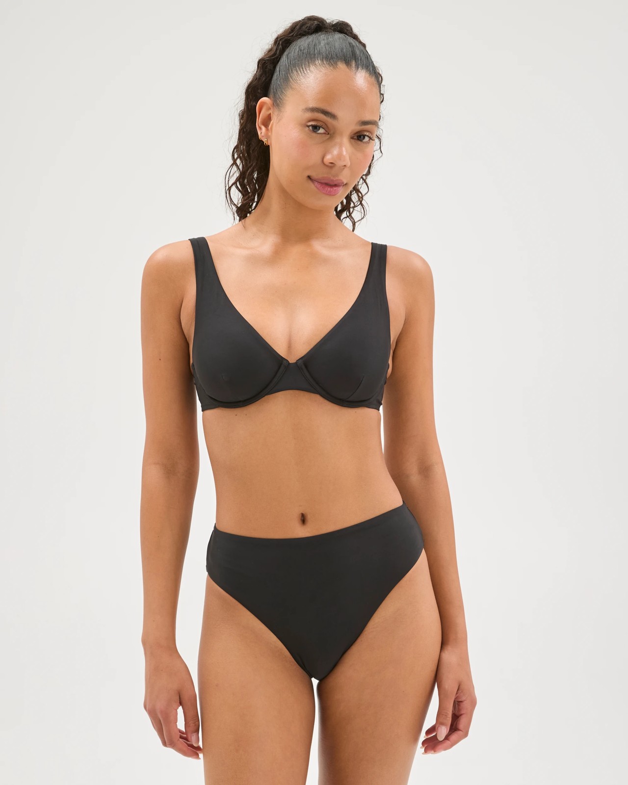 Shape Your Body V-Neck Underwire Swim Bikini Top - Black 5 of 5