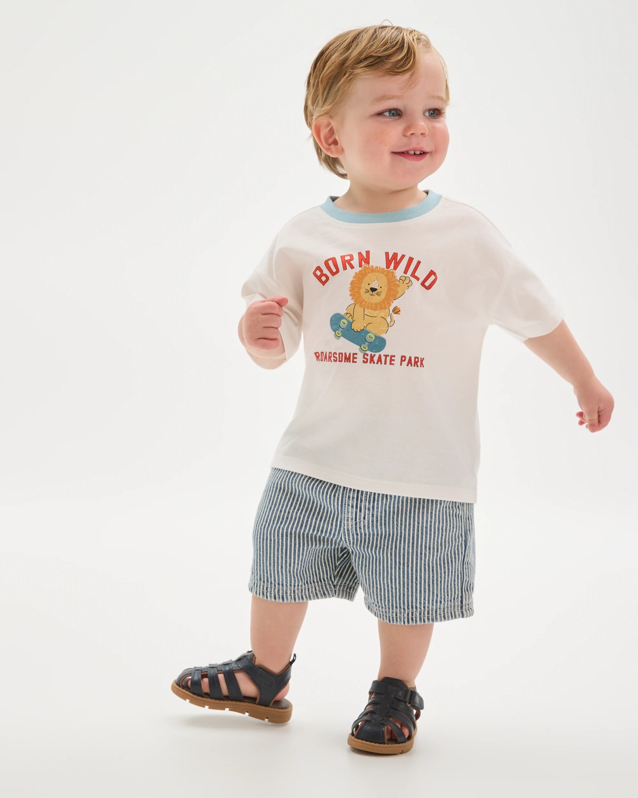 Baby Organic Cotton 3 Pack Relaxed T-Shirts - Roarsome Cloud Dancer 2 of 5