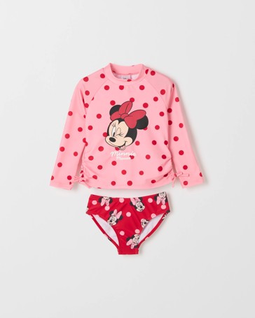 Disney Minnie Mouse Swim Rash Vest 2 Piece Set