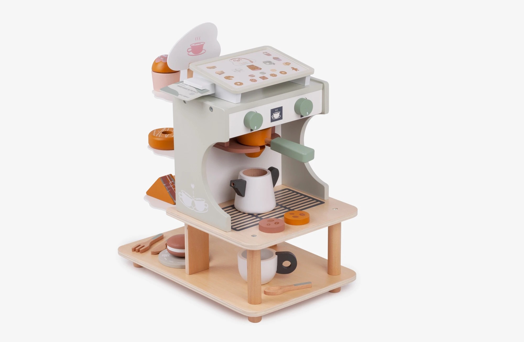 66841920 - CLAR21008 WOODEN COFFEE MACHINE STORE SET