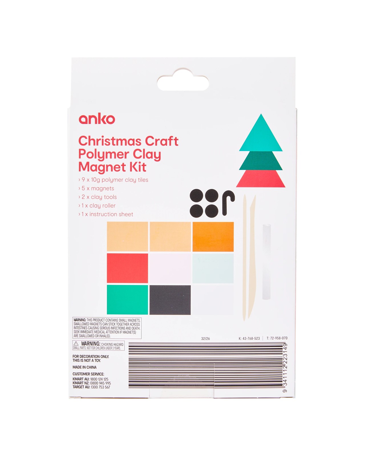 Anko Christmas Craft Polymer Clay Magnet Kit 3 of 3