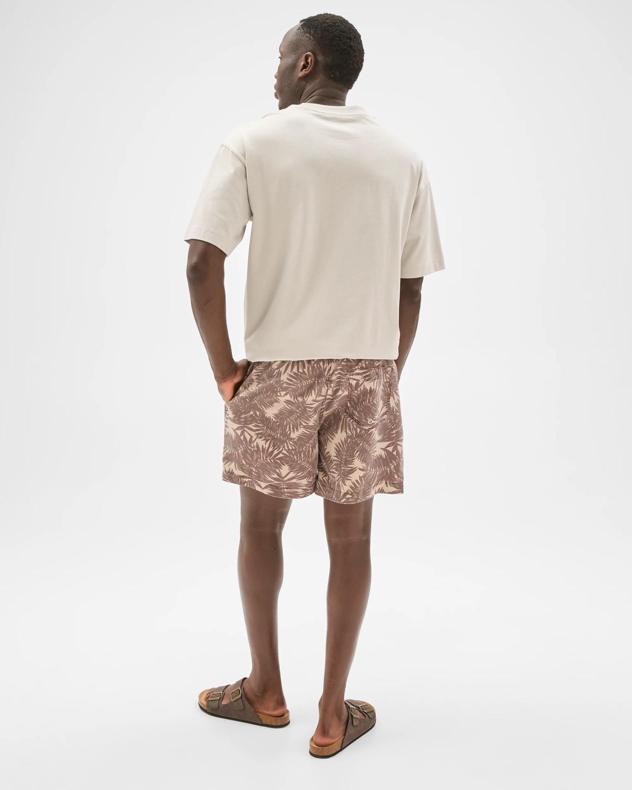 Commons Printed Swim Shorts - Choc Fern 6 of 6