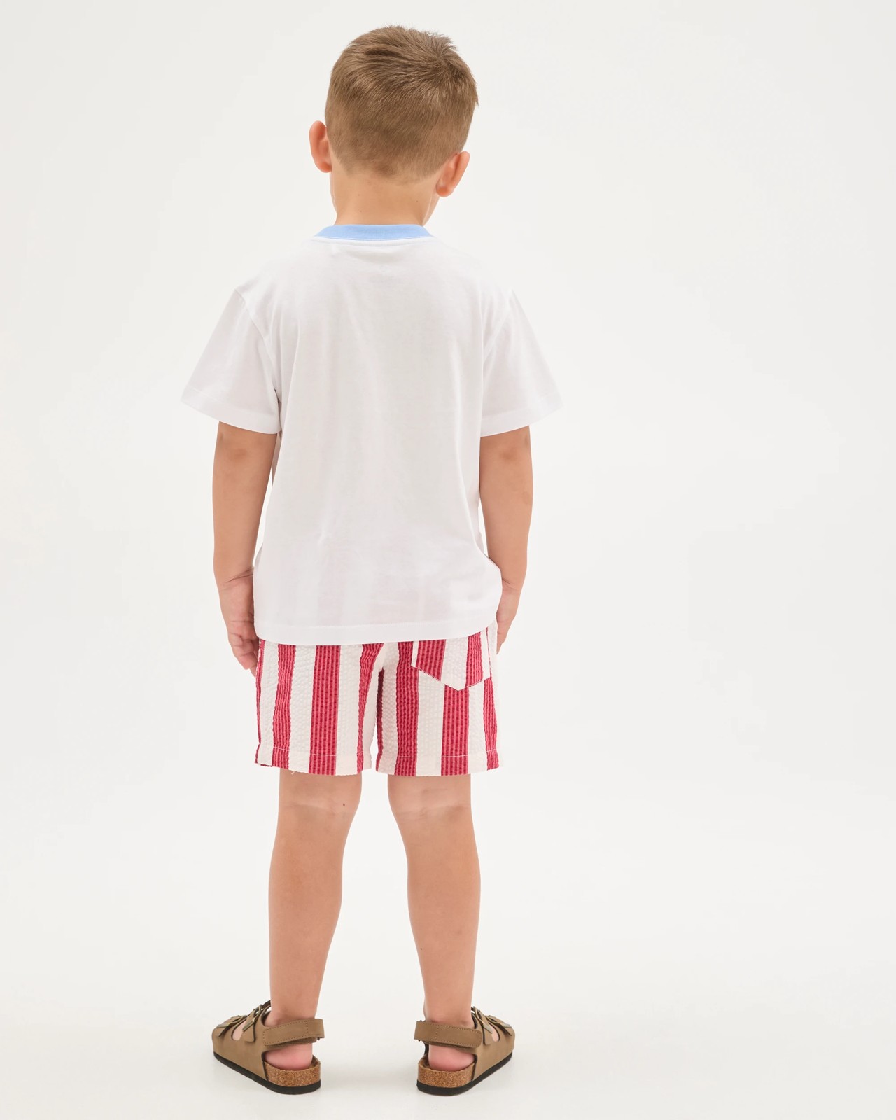 Australian Cotton Seersucker Volley Shorts - Red 5 of 5