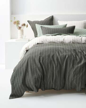 Adelle Stripe Linen/Cotton Quilt Cover Set