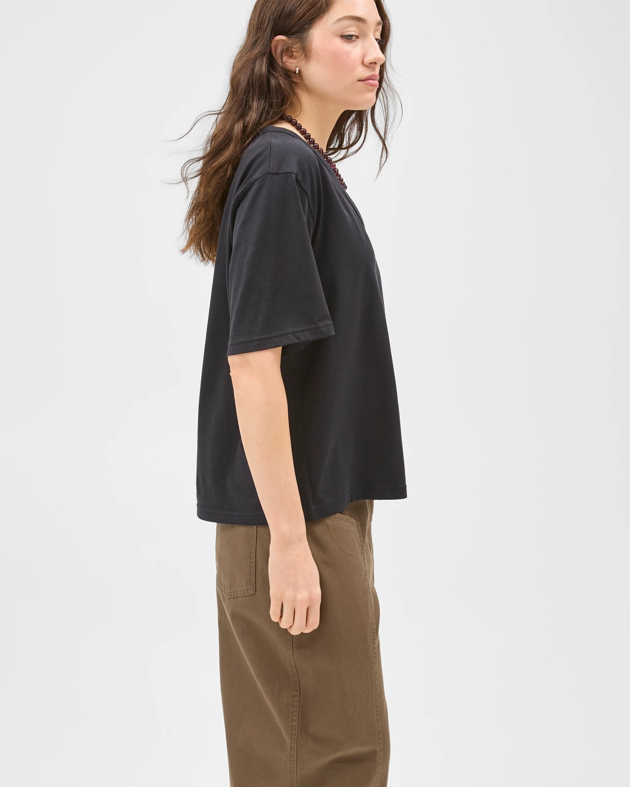 Lily Loves Australian Cotton V-Neck T-Shirt - Black 5 of 5