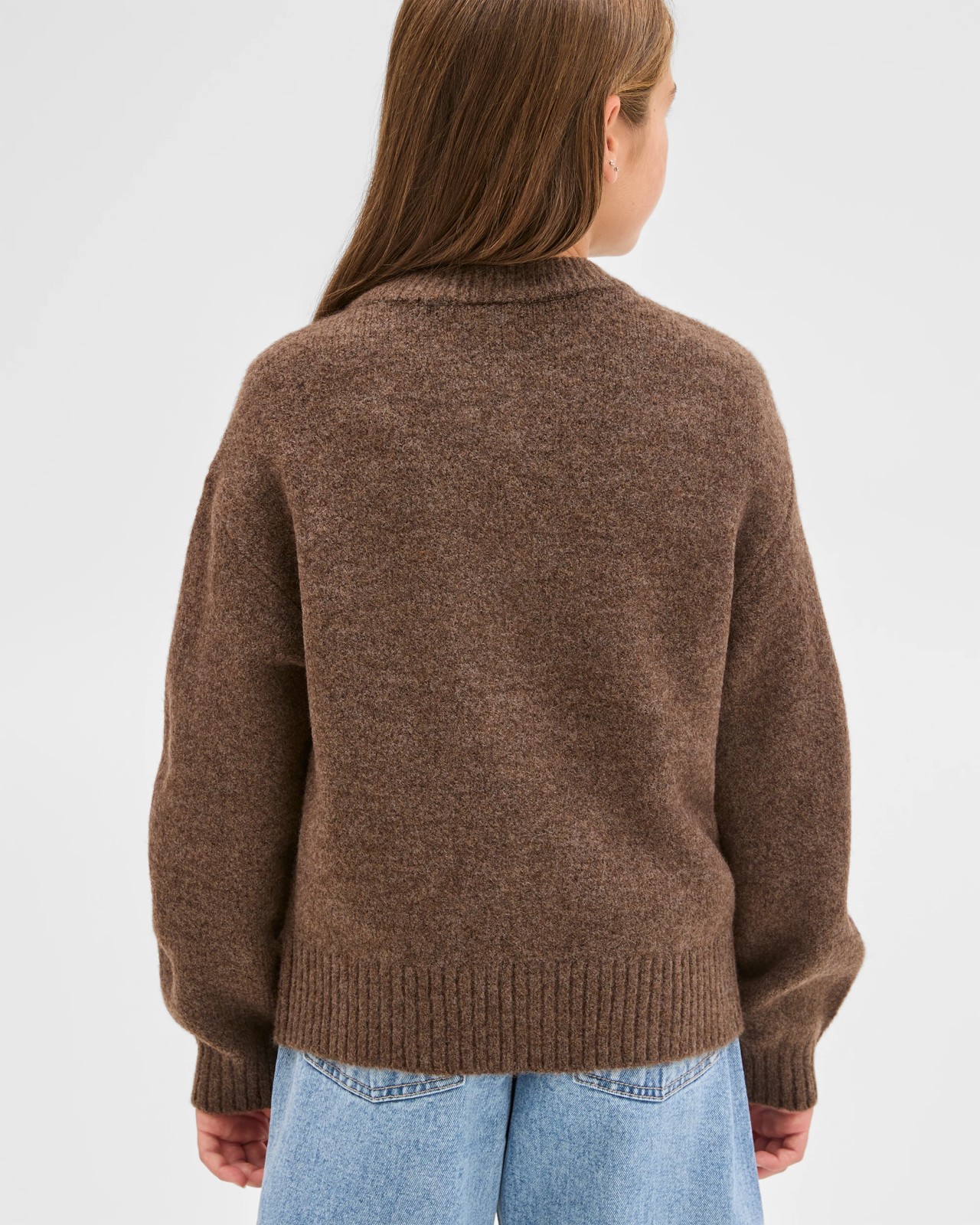 Button Through Boxy Knit Cardigan - Brown 4 of 5