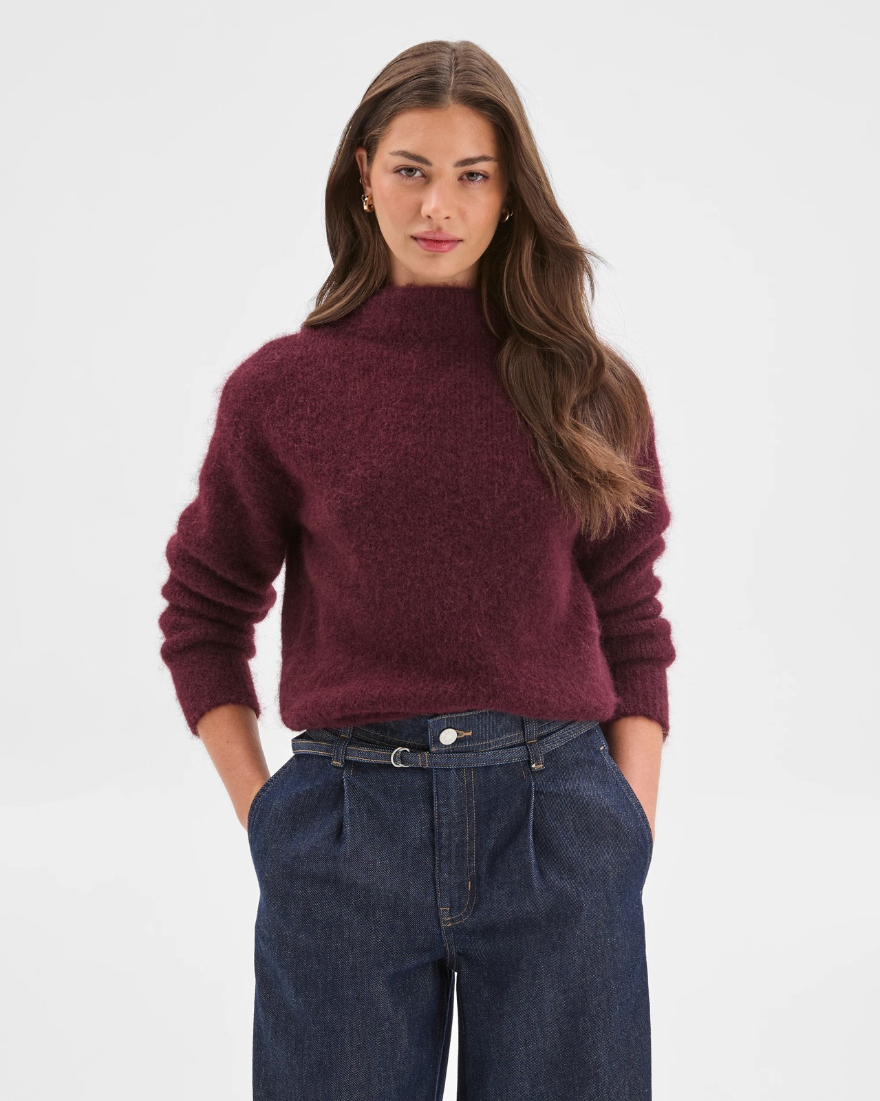 Petites Plush Knit Jumper - Pinot 4 of 6
