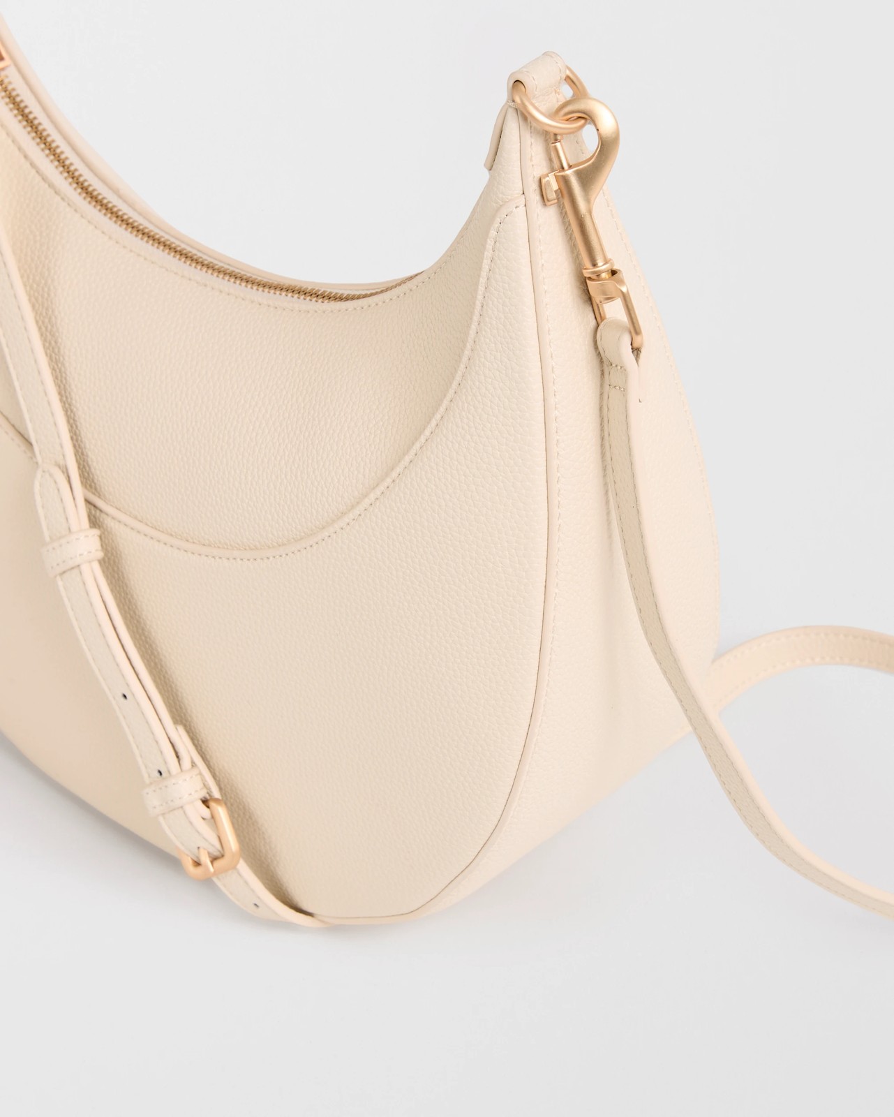 Large Half Moon Panel Shoulder Bag - Ecru 2 of 2