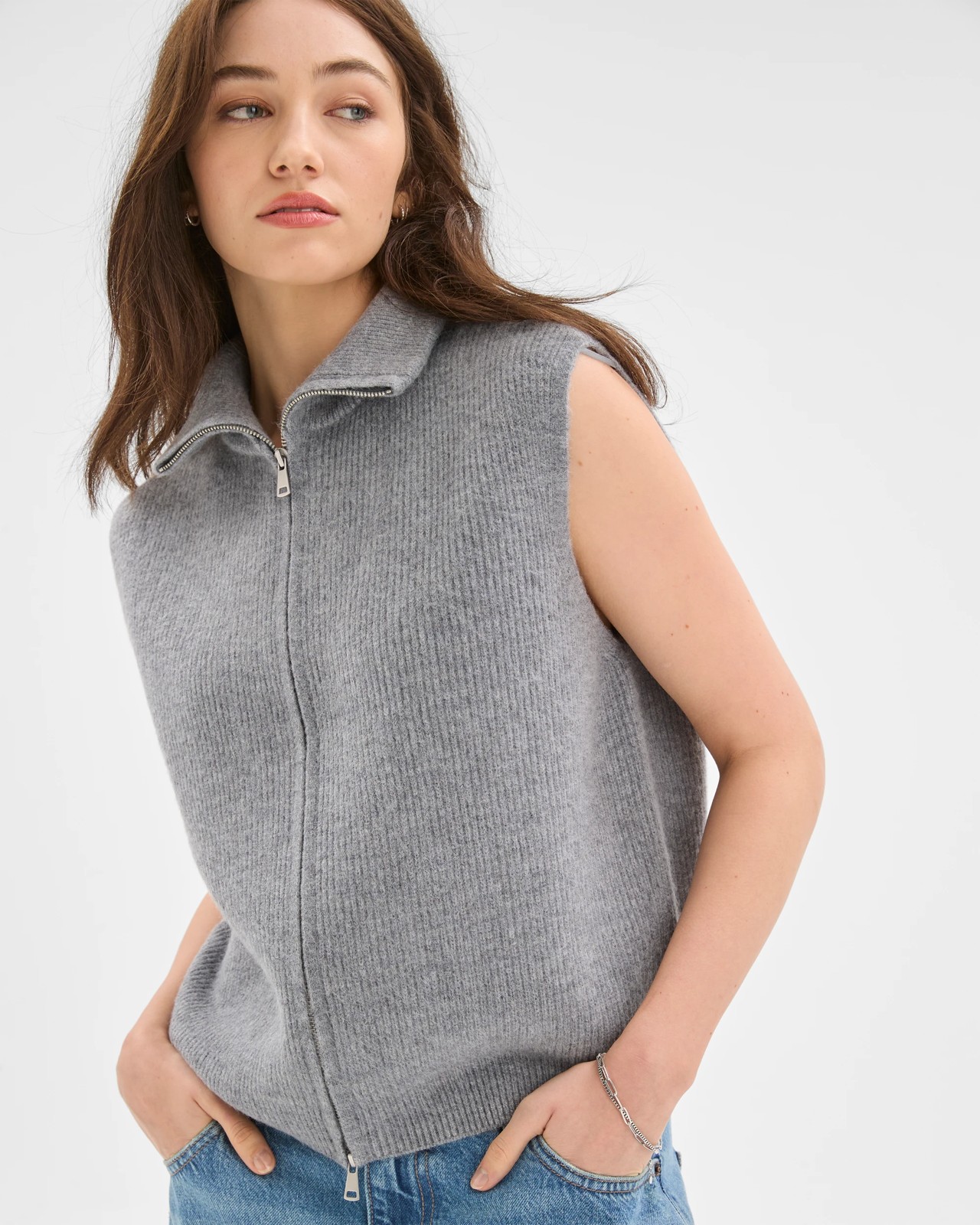 Lily Loves High Neck Vest - Dark Grey Marle 5 of 5