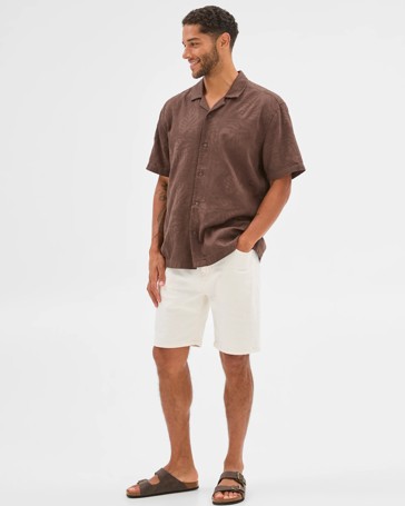 Australian Cotton Jacquard Floral Print Shirt