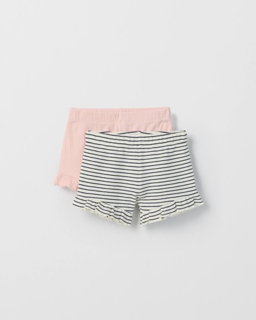 Baby Organic Cotton 2 Pack Waffle Shorts