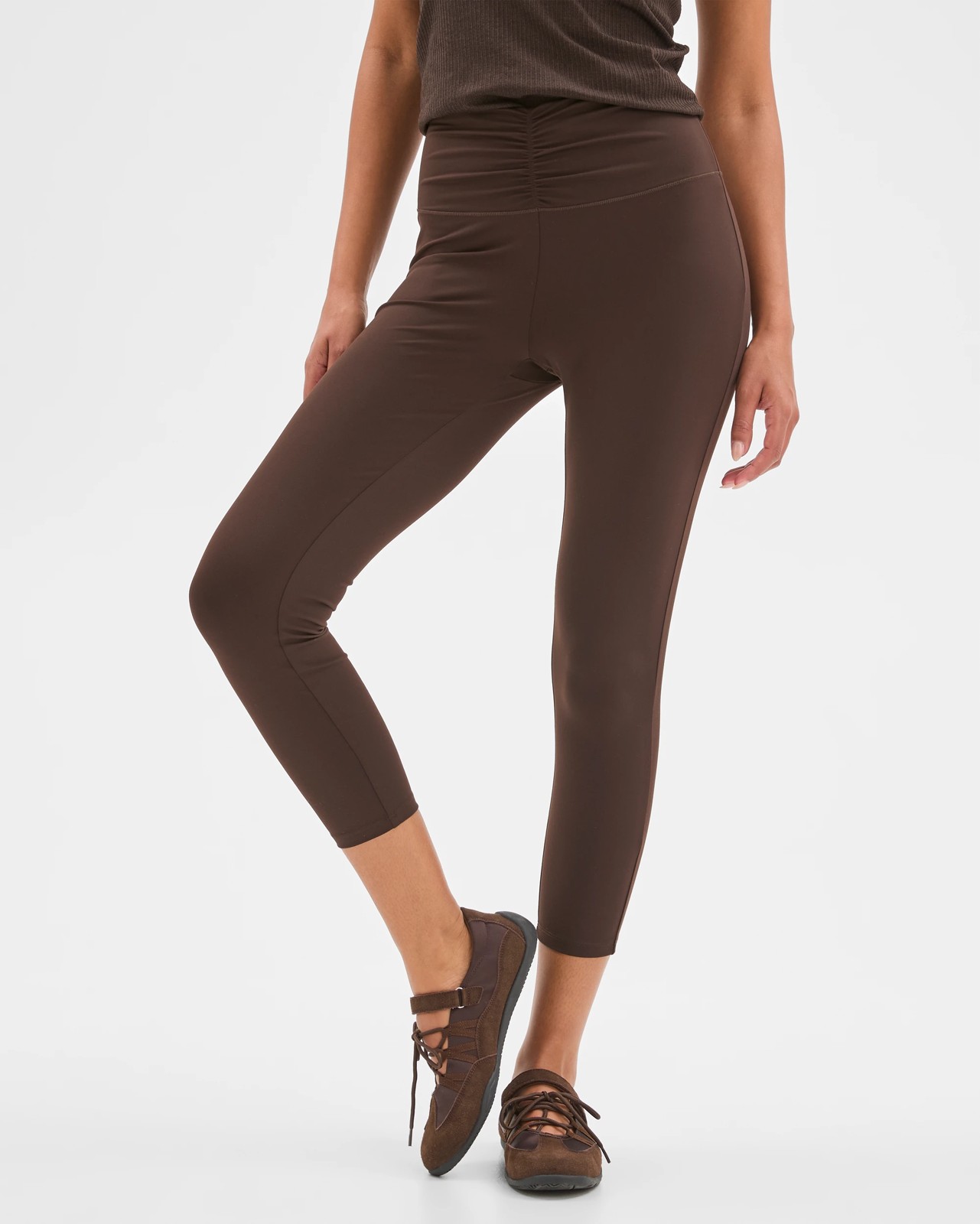 Active Studio Soft Ruched 7/8 Length Tights - Cocoa 3 of 6