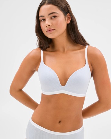 Australian Cotton Pointelle Wirefree Pushup Bra - Lily Loves
