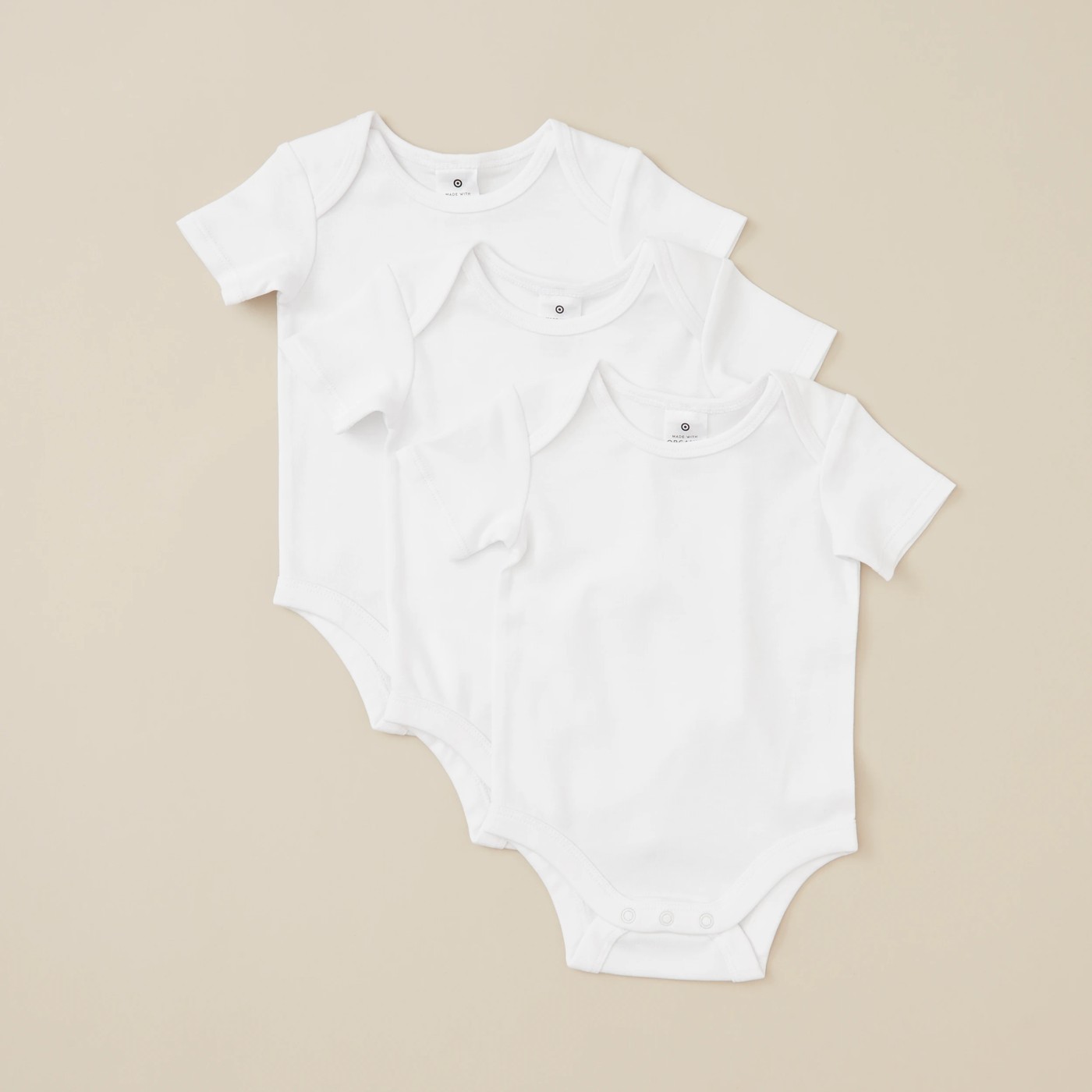 Baby Organic Cotton 3 Pack Short Sleeve Bodysuits 5 of 5