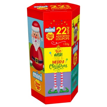 Mini Chupa Chups 22 Piece Assorted Lollipop Christmas Tube 132g