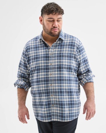 Plus Size Australian Cotton Long Sleeve Flannelette Shirt