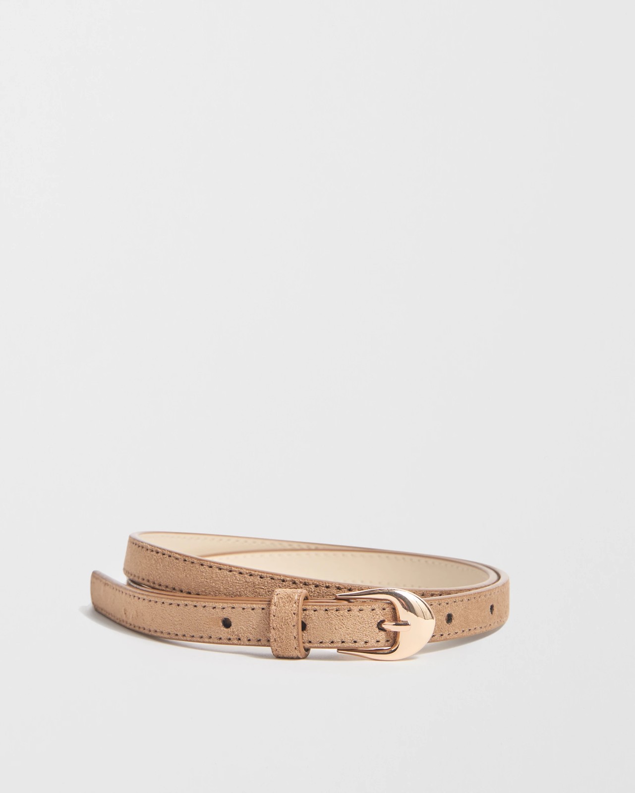 2 Pack Faux Suede Slim Belts - Chocolate Hazelnut 3 of 5