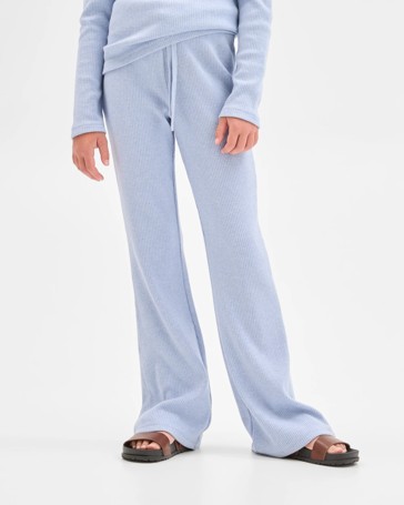 Lurex Rib Knit Flare Pants