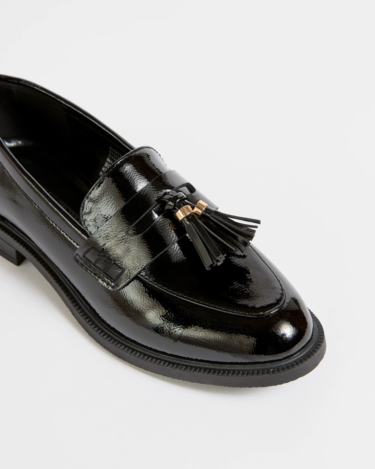 Penny Tassel Loafer - Black Crinkle Patent 3 of 3