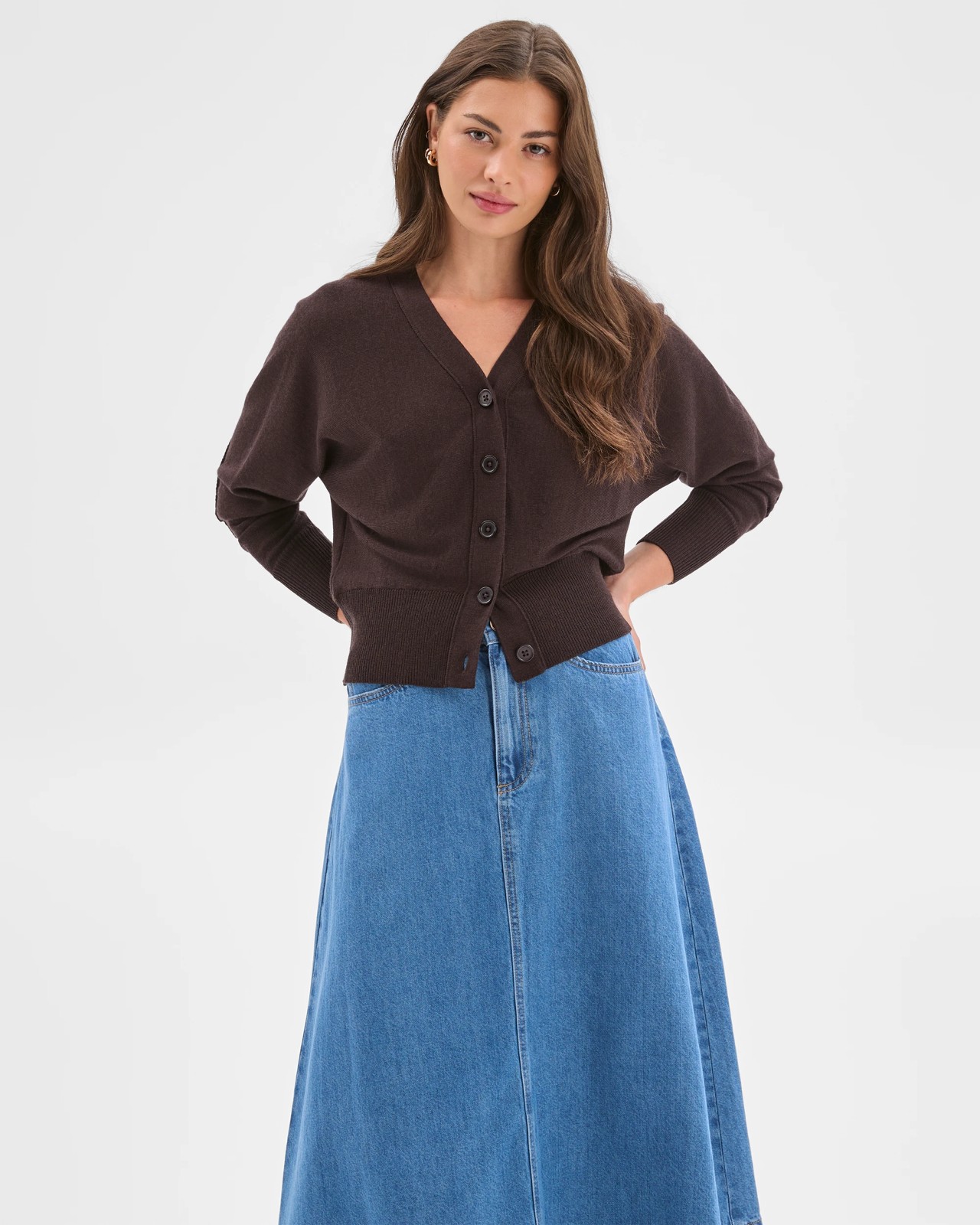 Petites Australian Merino Wool Long Raglan Sleeve Cardigan 2 of 6