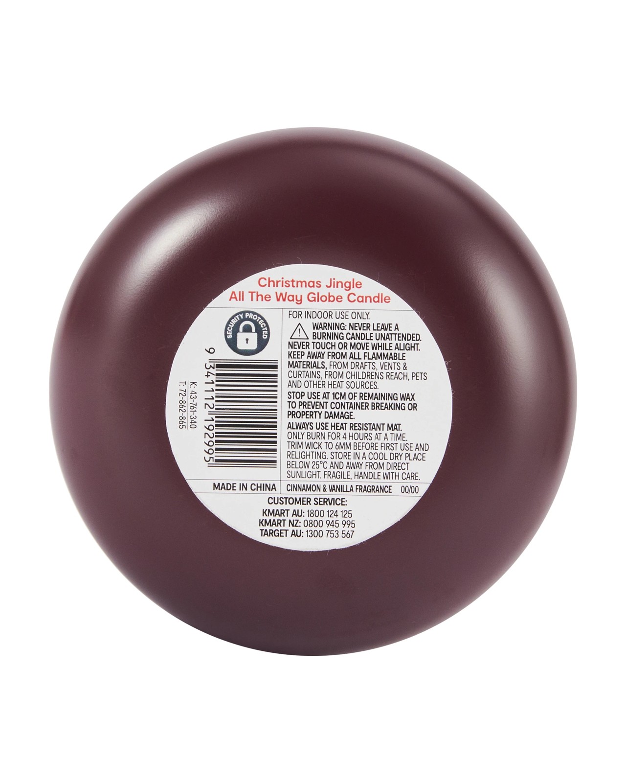 Anko Christmas Jingle All the Way Globe Candle 6 of 6