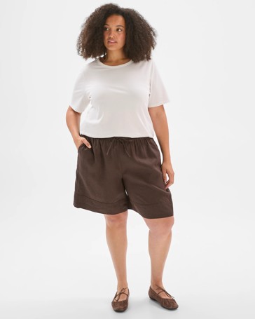Plus Size European Linen Shorts