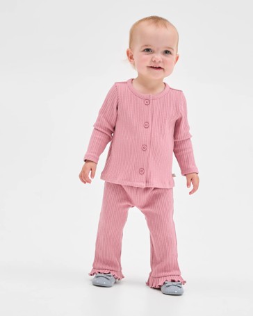 Baby Rib Cardigan and Pants Set