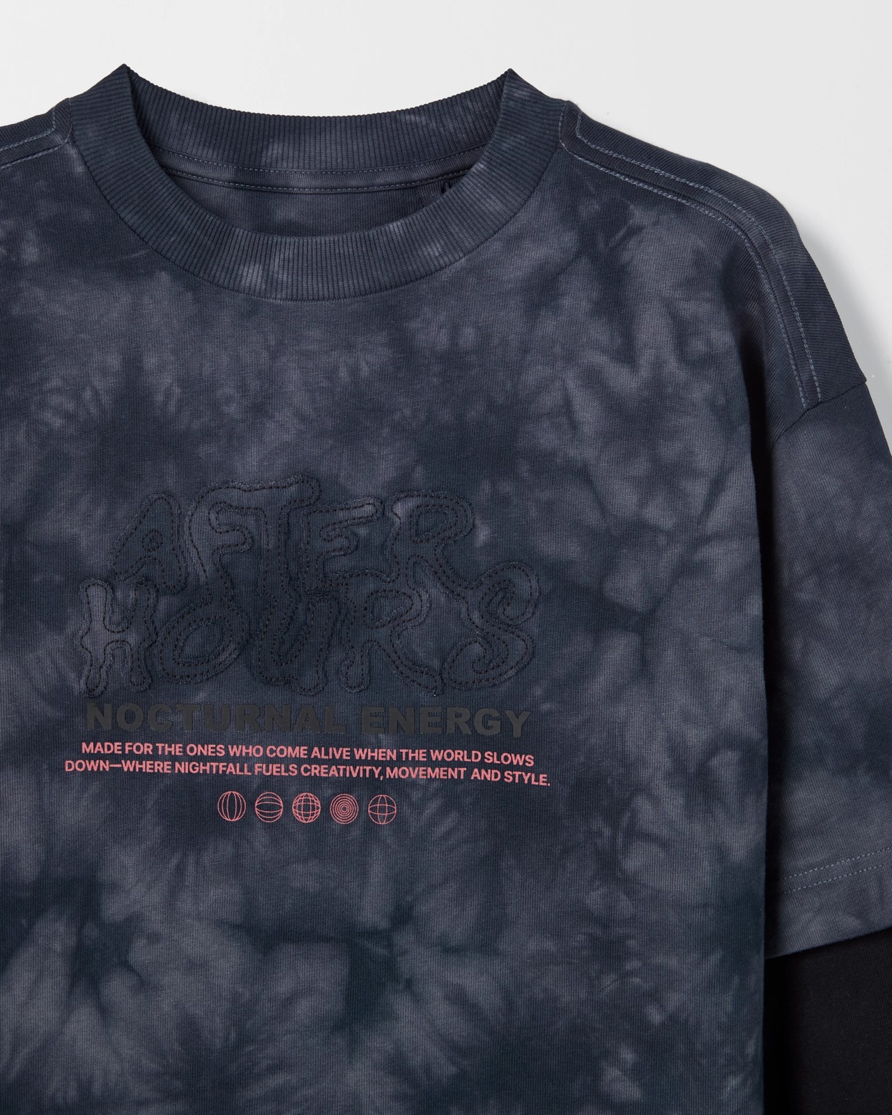 Australian Cotton Oversized Long Sleeve Applique 2Fer T-Shirt 5 of 5