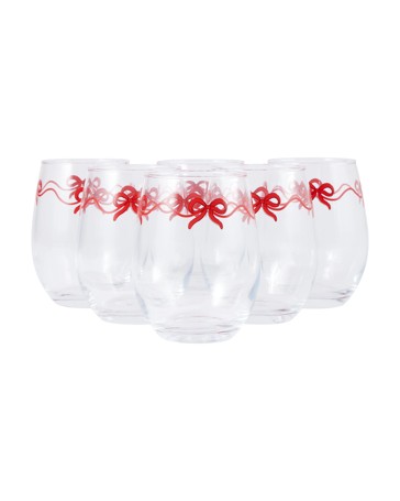 Anko 6 Bow Stemless Glasses