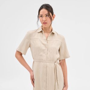 Summer Twill Seam Detail Mini Dress - Preview product image